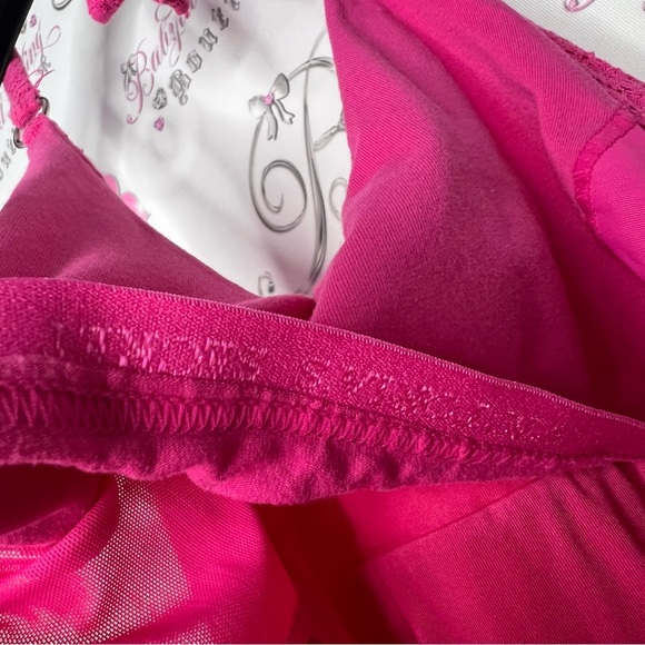 Victoria’s Secret dress bra top vintage, crocheted, pink floral, babydoll halter - Picture 7 of 13